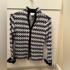 Woman's Black & White blouse long sleeve shirt Italy size 1/I,…